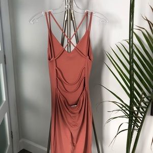 Salmon low back dress